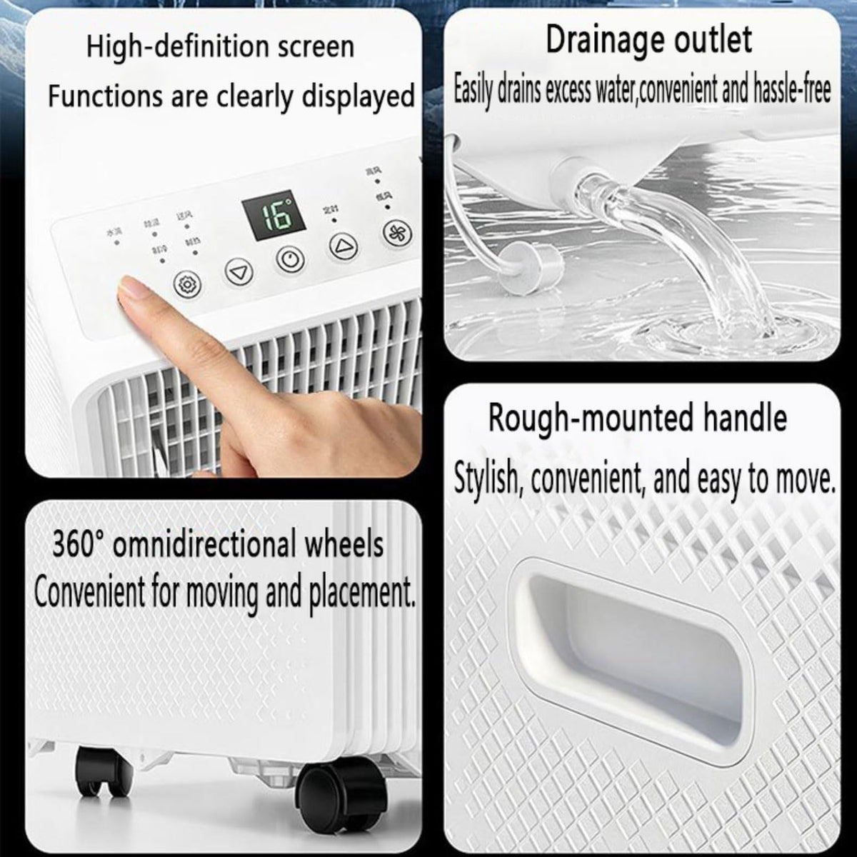 GENERIC Climatiseur Portable Silencieux Refroidit Jusqu'à 300 M², Unité AC Avec Télécommande Et Minuterie, Mode Veille, Kit De Fenêtre Pour Chambre à Coucher, Pas De Mur Nécessaire