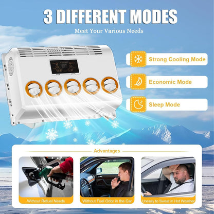 GENERIC Climatiseur Split Universel, Unité De Refroidissement Électrique Pour Stationnement Pour Camions, VR, Camionnettes, Système De Refroidissement Automobile Nouvelle Énergie 12V/24V
