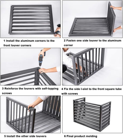 GENERIC Housse De Protection Imperméable Pour Climatiseur D'extérieur Pour Fenêtre AC, Housse De Protection Résistante à La Poussière Avec écran De Clôture En Aluminium Résistant Aux Intempéries Et Protection