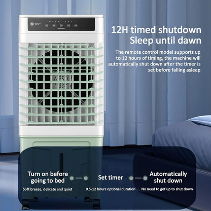  Refroidisseur D'air Par évaporation Avec Réservoir D'eau De 25 L, 4 Blocs Réfrigérants, Minuterie De 12 H, 3 Vitesses, Rafraîchit Jusqu'à 30 M² Pour Une Utilisation Intérieure Et Extérieure.