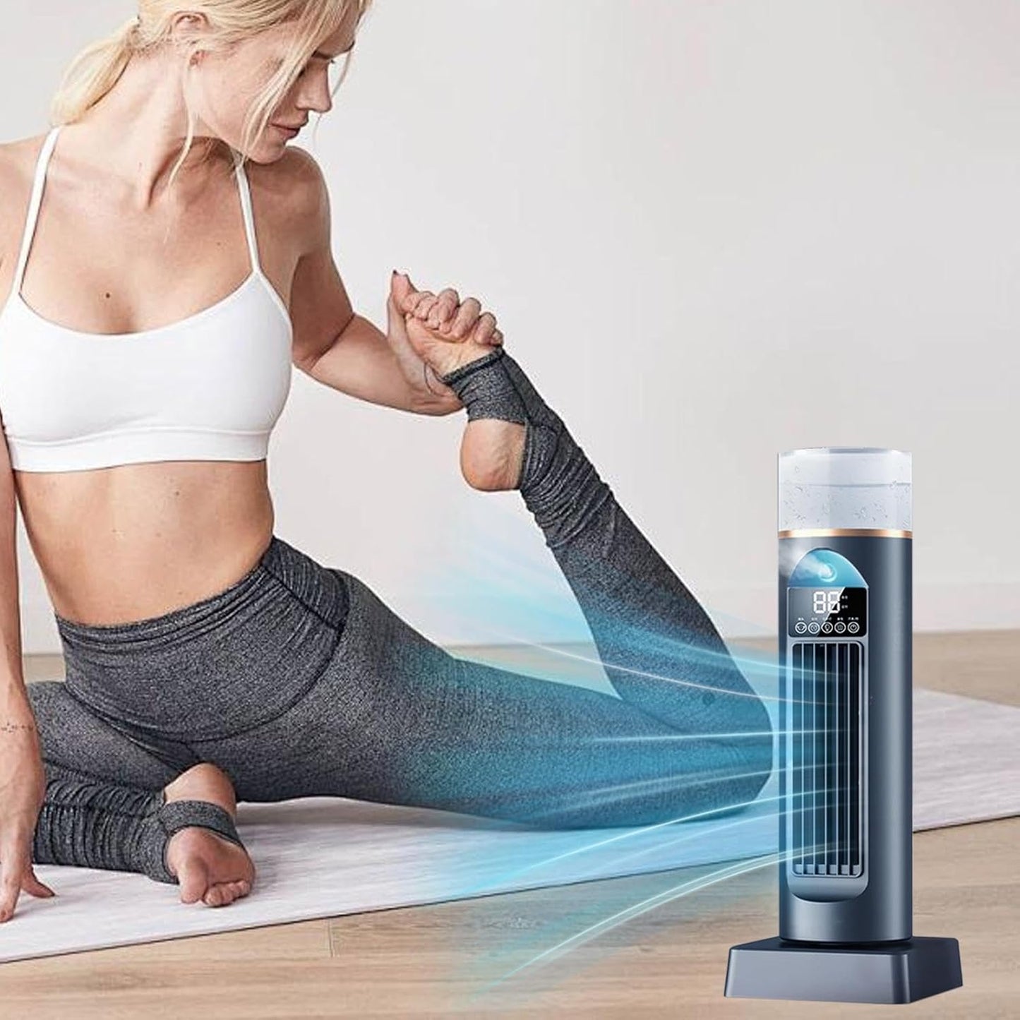  Ventilateur De Refroidissement De Climatiseur Portable, Humidificateur Silencieux Sans Lame Avec Minuterie Et Télécommande, Humidificateur Refroidisseur D'air Par évaporation Pour Salon