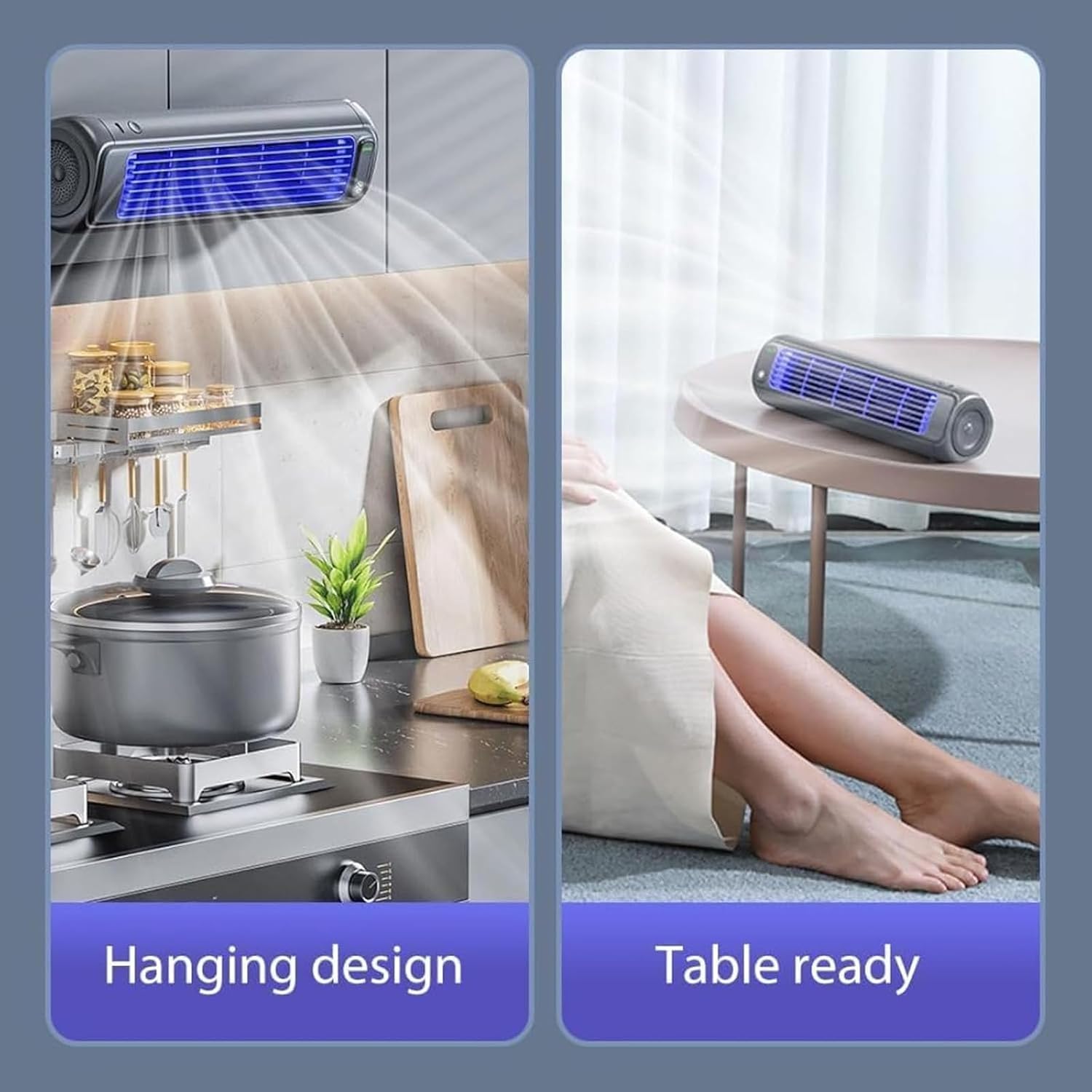GENERIC Ventilateur Portable, Réglable à 3 Vitesses, Rechargeable, Design Mural, Idéal Pour Les Chambres Et Les Bureaux