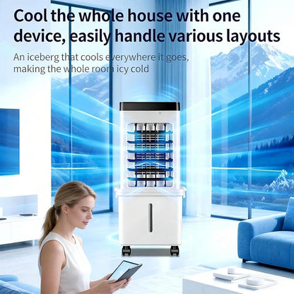 GENERIC Ventilateur De Refroidisseur D'air Portable 10L, Refroidisseur évaporatif à 3 Vitesses Avec Roues, Refroidissement De Bureau Efficace à Faible Consommation D'énergie De Bruit Pour Le Bureau De Chambre