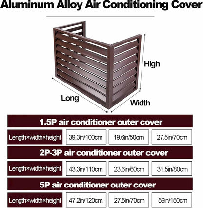  Housse De Protection En Aluminium Pour Climatiseur Extérieur, 110 X 60 X 80 Cm, Résistante Aux Intempéries, Ajustement Universel, Housse De Climatisation Pour Systèmes Divisés Et Design élégant
