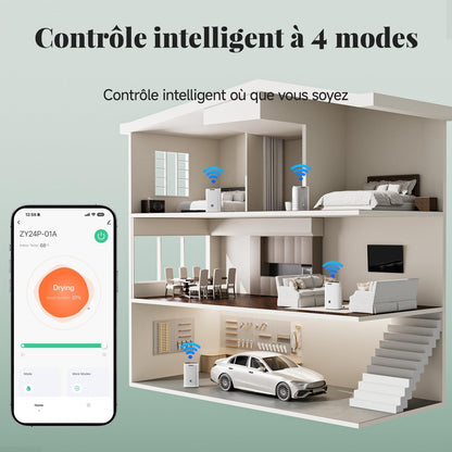  Déshumidificateur Intelligent 22 L/jour Pour La Maison, La Cave, La Chambre à Coucher – Silencieux, Puissante évacuation De L'humidité, Dégivrage Automatique, Verrouillage Enfant, Filtre à