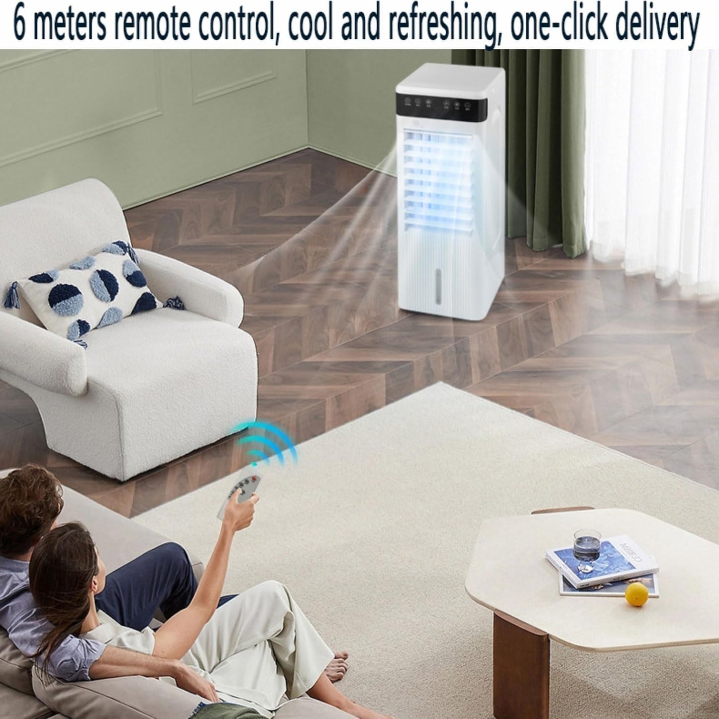 GENERIC Refroidisseur Par évaporation Portable Avec 3 Modes, 3 Vitesses, Minuterie De 12 Heures, Plus Grand Réservoir Pour 12 Heures De Refroidissement, Pas De Tuyau Nécessaire Pour Chambre, Bureau, Camping