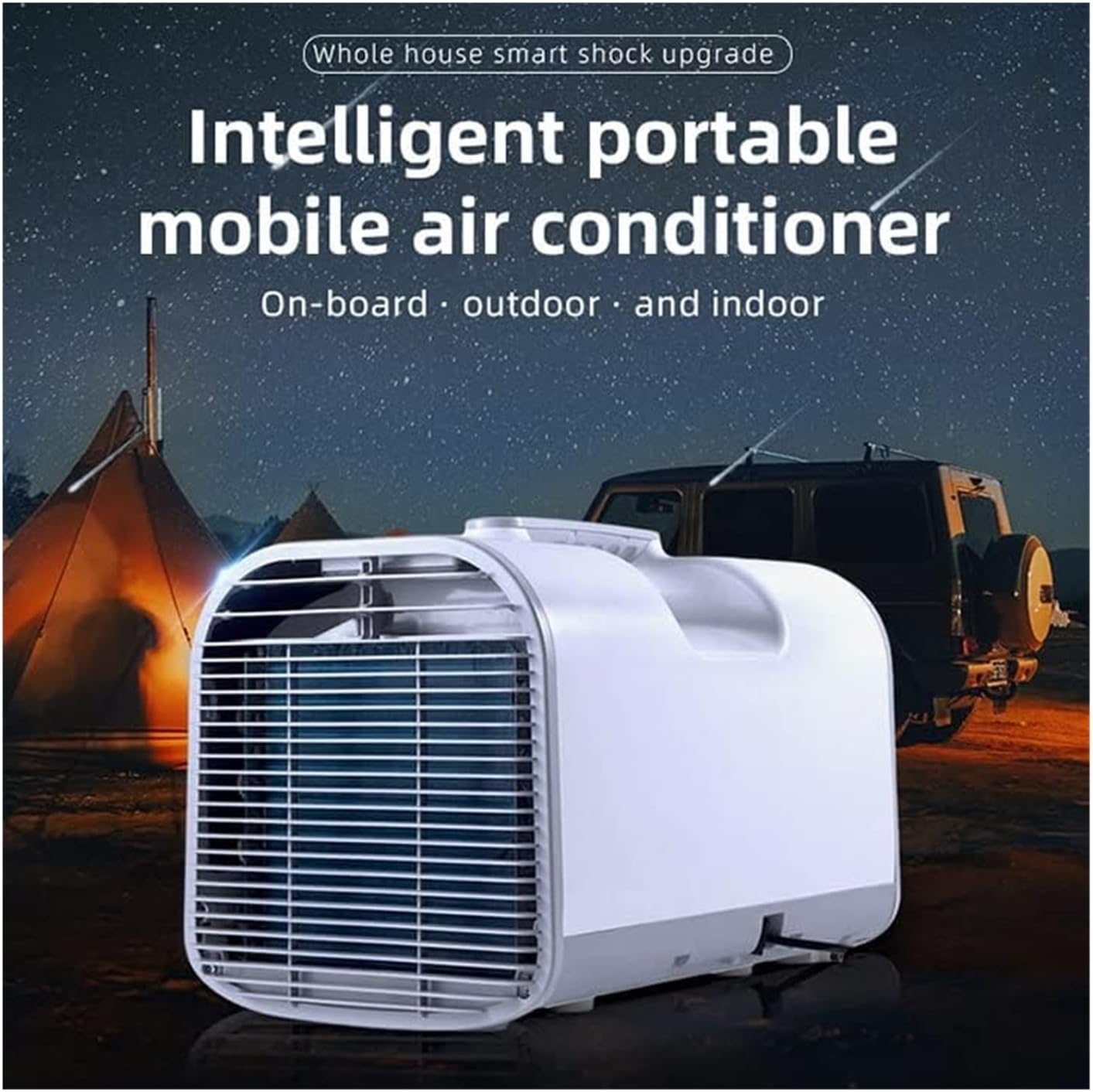  Climatiseur Extérieur, Climatiseur De Camping 400W, Télécommande Intelligente Et Contrôle De Panneau, Climatiseur Mobile De Drainage Gratuit Pour Camion, Camping-car, Tente, Voyage/camping-car