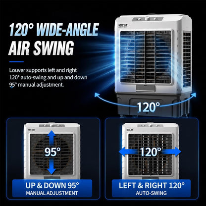 GENERIC Refroidisseur D'air Par évaporation Portable, Refroidisseur De Marais 3 En 1, Oscillant à 120°, 3 Vitesses De Vent, Climatiseur D'extérieur Pour Chambre à Coucher, Bureau à Domicile