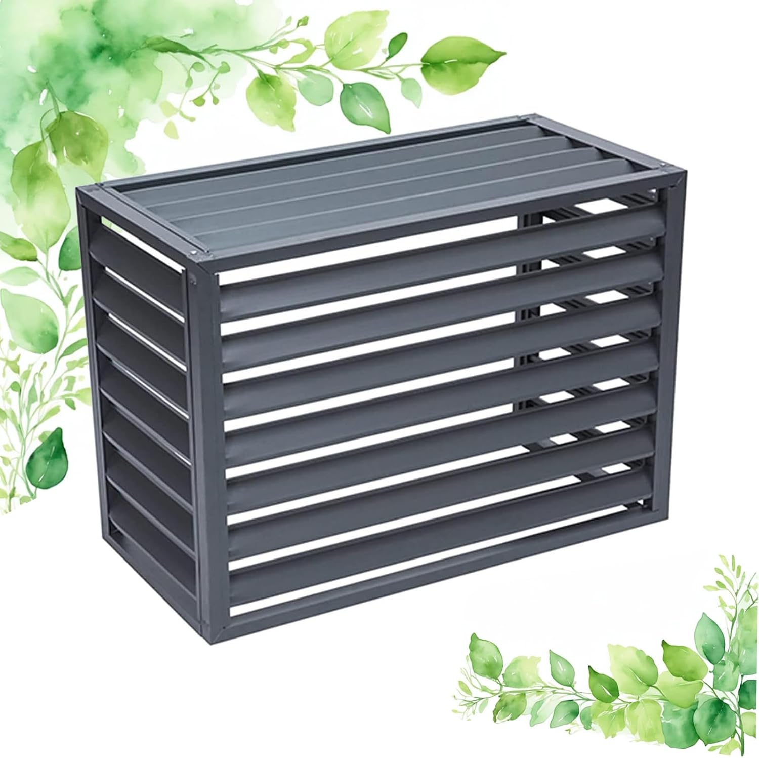  Cache Climatisation Cache Clim Caisson Anti Bruit Pompe à Chaleur Protection Moteur Climatisation Cache Climatiseur Exterieur Aluminium L100*W50*H70(1.5P)
