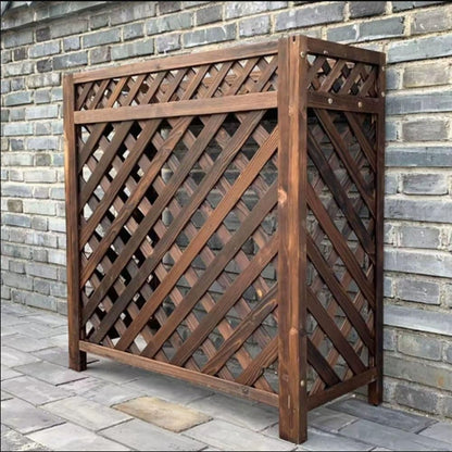GENERIC Housse De Protection Rectangulaire En Bois Pour Climatiseur Extérieur - Résistant Aux Intempéries - Protection Contre Les Intempéries - Design à Base De Plantes