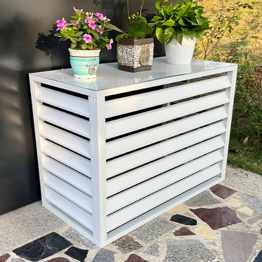  Housse En Aluminium Pour Climatiseur Extérieur – Clôture En Métal Pour La Protection De Pompe à Chaleur – Protection Extérieure Résistante Aux Intempéries, Parfaite Pour Une Installation En Extérieur