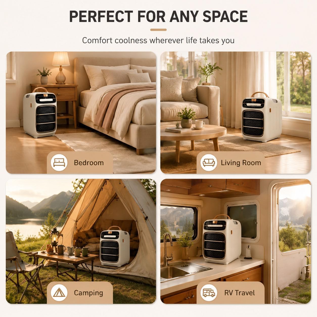  Climatiseur De Voyage Portable, 4800 BTU,Refroidissement Rapide,Climatiseur D'extérieur écoénergétique Pour Tente Et Camping-Car, Et Caravanes,Climatisation Mobile 420 W Basse Consommation