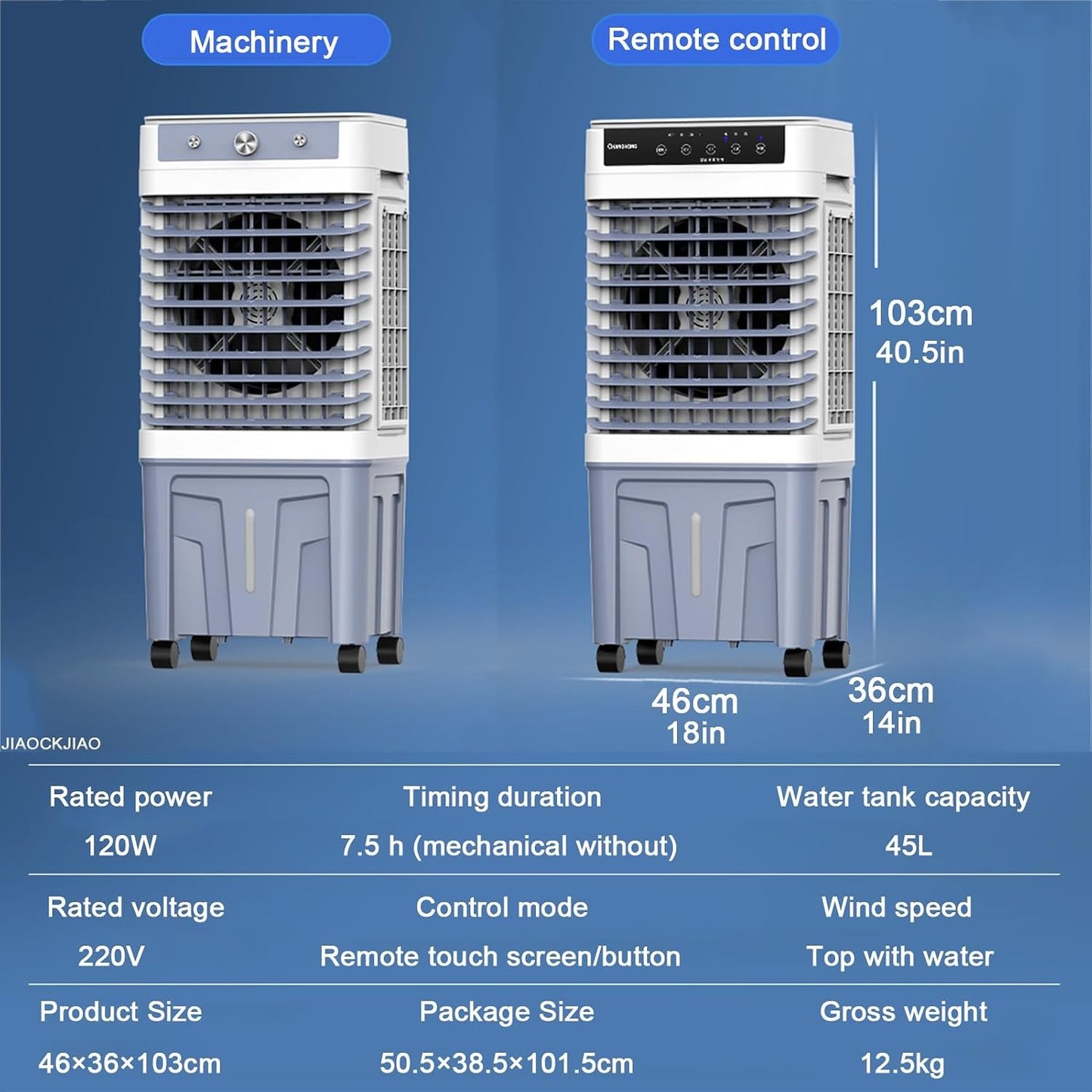  Climatiseur Mobile Sans Évacuation, Portable 3-en-1 Refroidisseur Par Évaporation Humidificateur Ventilateur, 3 Vitesses De Réglables, Pour Bureau À Domicile De Climatiseur Personnel (Size : Remote C