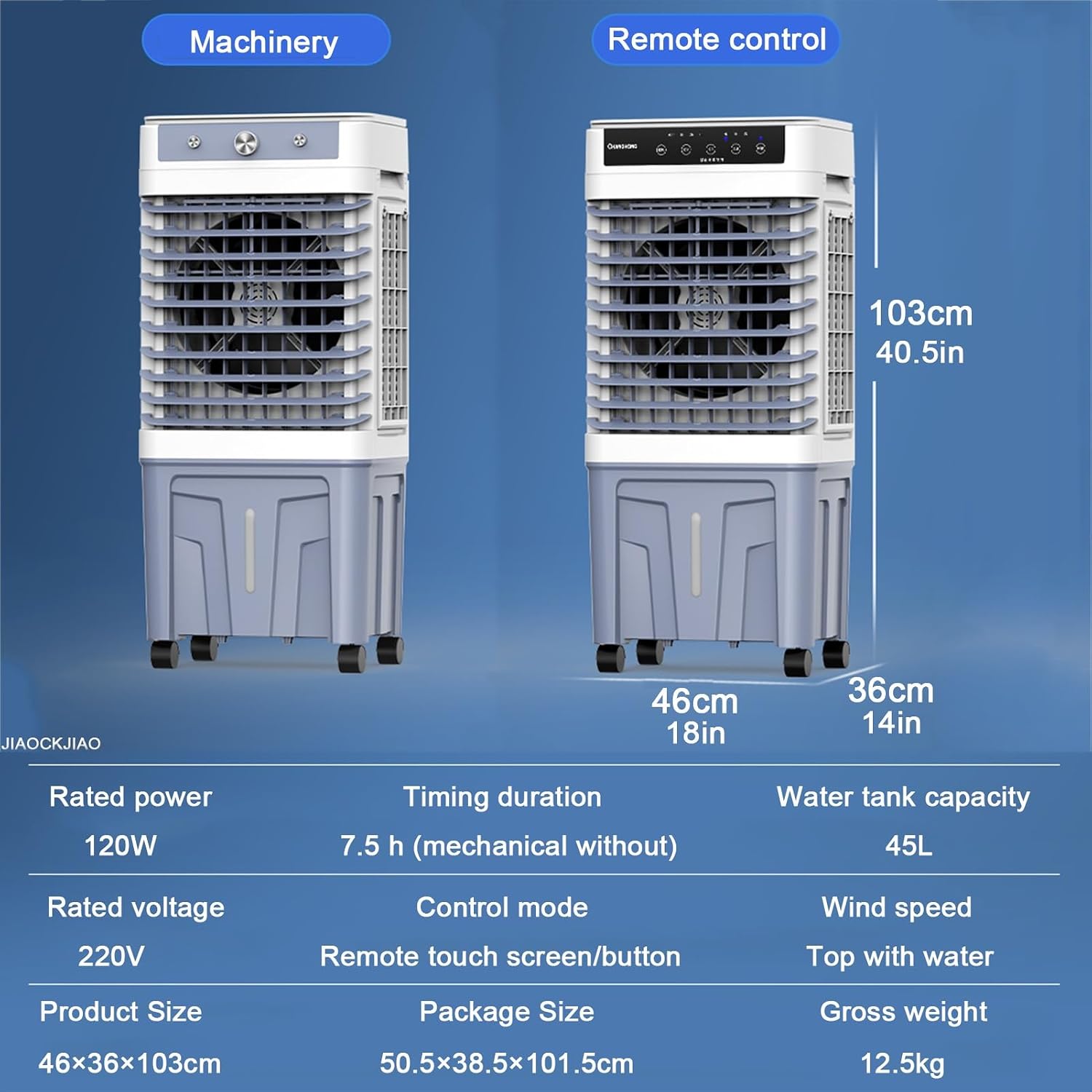  Climatiseur Mobile Sans Évacuation, Portable 3-en-1 Refroidisseur Par Évaporation Humidificateur Ventilateur, 3 Vitesses De Réglables, Pour Bureau À Domicile De Climatiseur Personnel (Size : Remote C