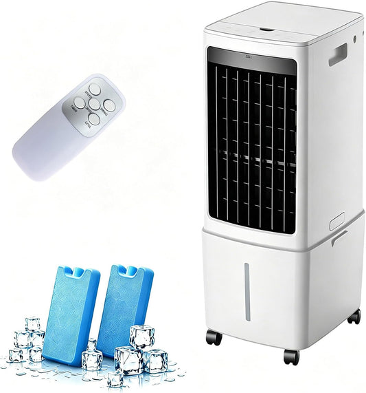 GENERIC Refroidisseur D'eatif 12L Avec Télécommande, Minuterie Et Tampons 3 Faces.Ventilateur De Conditeur D'air Portable Pour Le Bureau à Domicile.Comprend Filtre à Poussière, Roues Et Réservoir Amovible Pou