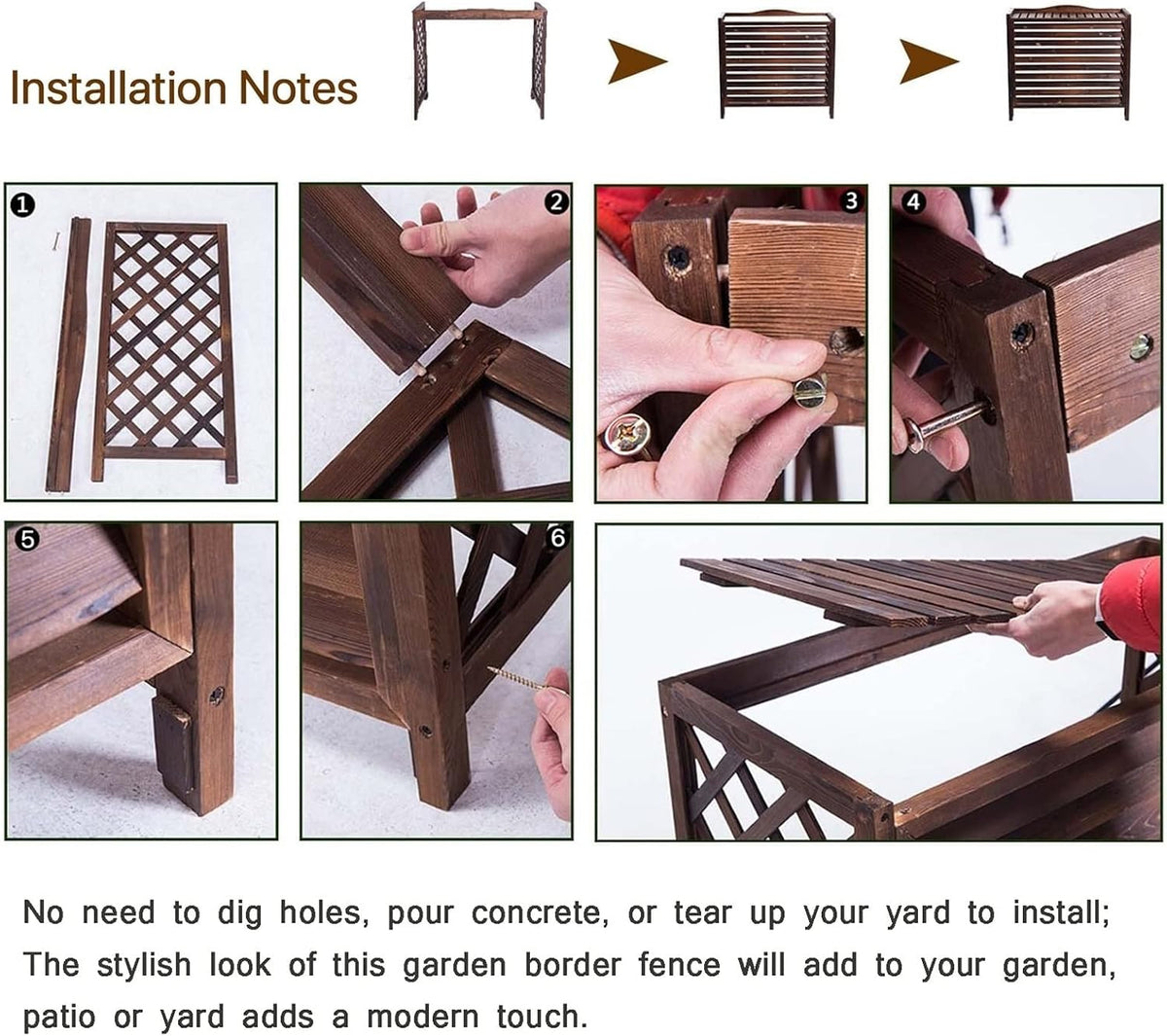 GENERIC Housse De Clôture Extérieure – Housse De Protection En Bois Massif Pour Climatiseur – Séparateur D'espace Pour Poubelle, Unité De Climatisation Cachée, Support De Pot De Fleurs, Grilles De Protection