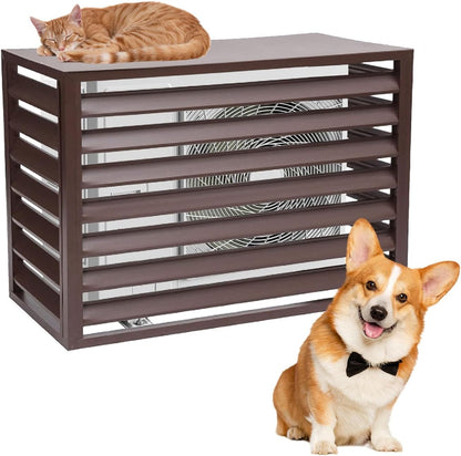  Barrière De Protection Pour Climatiseur, Panneau De Protection En Alliage D'aluminium, Antivol, Réduction Du Bruit, Pour Un Jardin Bien Rangé (Blanc, 100 Cm)