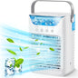 GENERIC Climatiseur Portable 3 En 1 Ventilateur, Refroidisseur Et Humidificateur Avec Réservoir D'eau à Remplissage Supérieur De 700 Ml, Veilleuse 7 Couleurs, Minuterie 2/4/6 Heures Et Fonctionnement Ultra