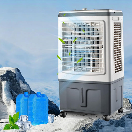 GENERIC Rafraîchisseur D'Air Grand Réservoir 30 L, Climatiseur Mobile Évaporatif Mécanique, 3 Vitesses, 2 Boîtes à Glace, Débit Puissant