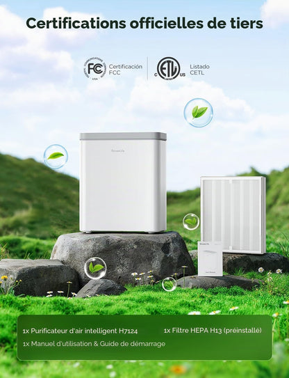  Purificateur D'air Intelligent GoveeLife Pour Grandes Pièces, Couvrant Jusqu'à 1046 Pi², Moniteur PM2.5, Mode Sommeil Et Filtre 3 En 1, Contrôlable Par L'application Et Alexa.