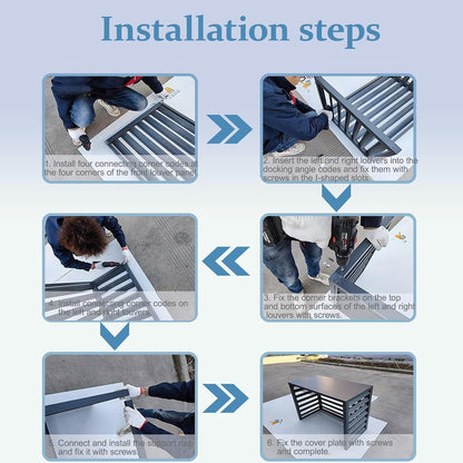 GENERIC Housse De Protection Pour Climatiseurs Et Pompes à Chaleur En Aluminium Composite Résistant Aux Intempéries Pour Climatiseurs Et Pompes à Chaleur 110 X 60 X 80 Cm