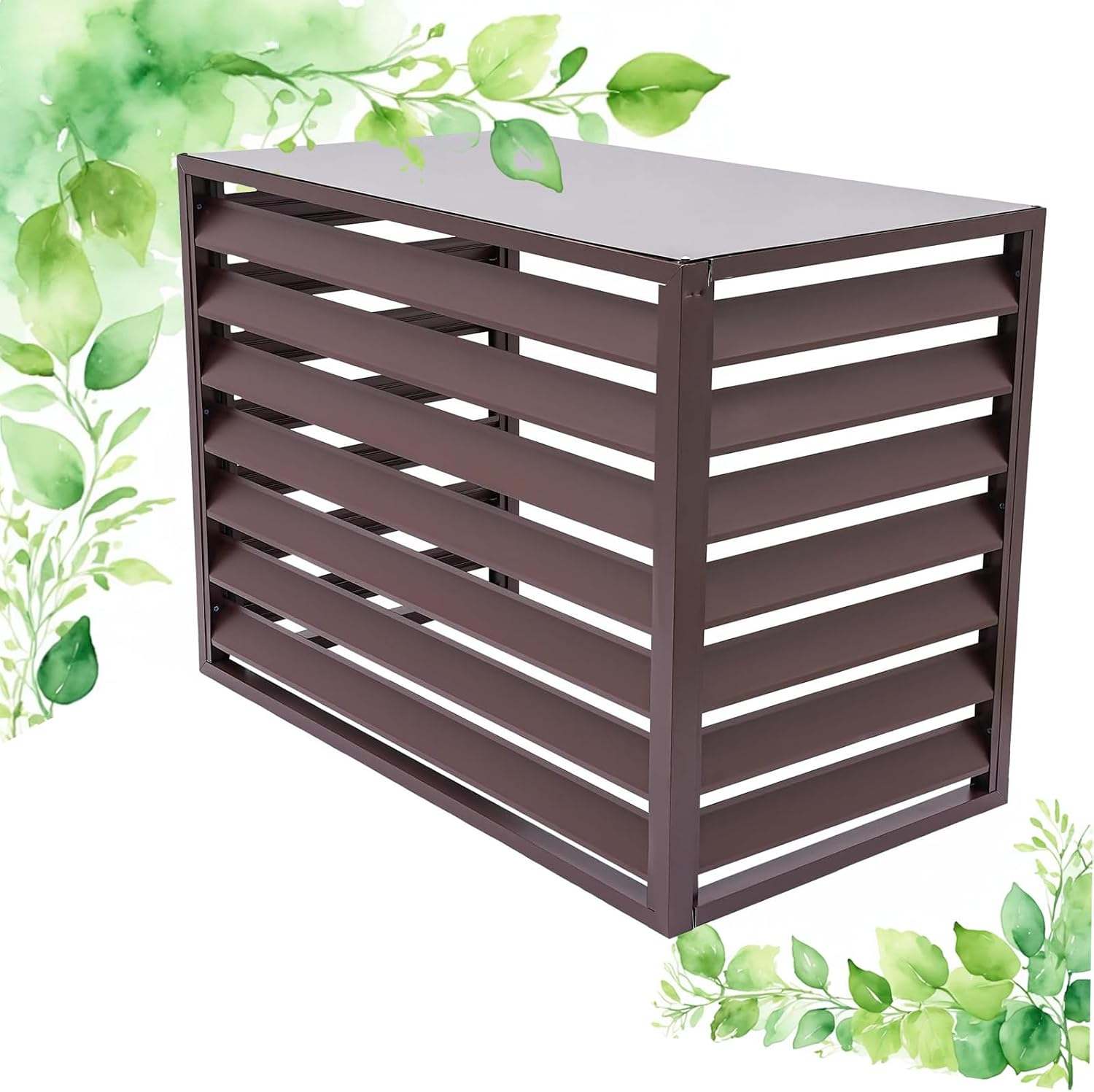  Cache Climatisation Cache Clim Caisson Anti Bruit Pompe à Chaleur Protection Moteur Climatisation Cache Climatiseur Exterieur Aluminium L100*W50*H70(1.5P)