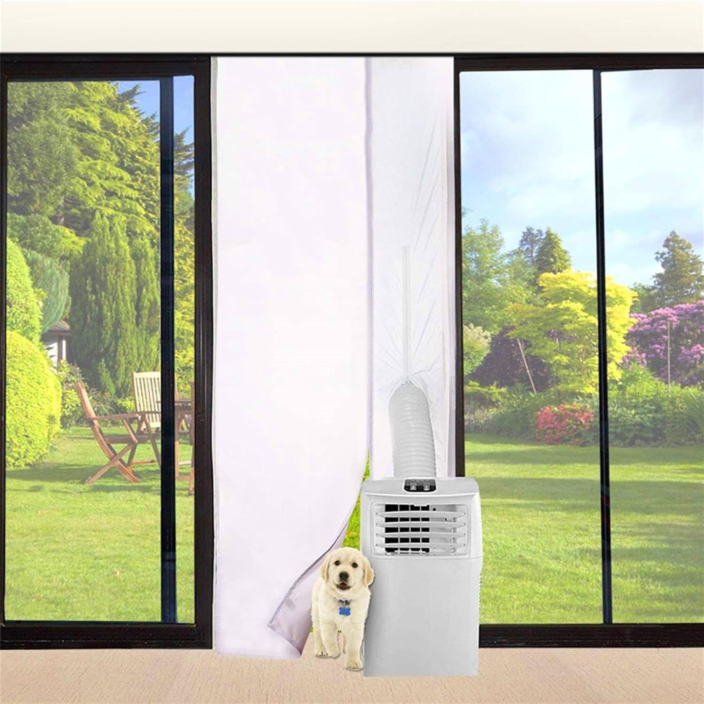  Kit De Fenêtre De Climatiseur Portable - Panneau De Ventilation De Porte Coulissante Universelle, Système De Support De Tuyau Réglable | Sceau Isolé Des Intempéries, Installation De Maison De Camping-