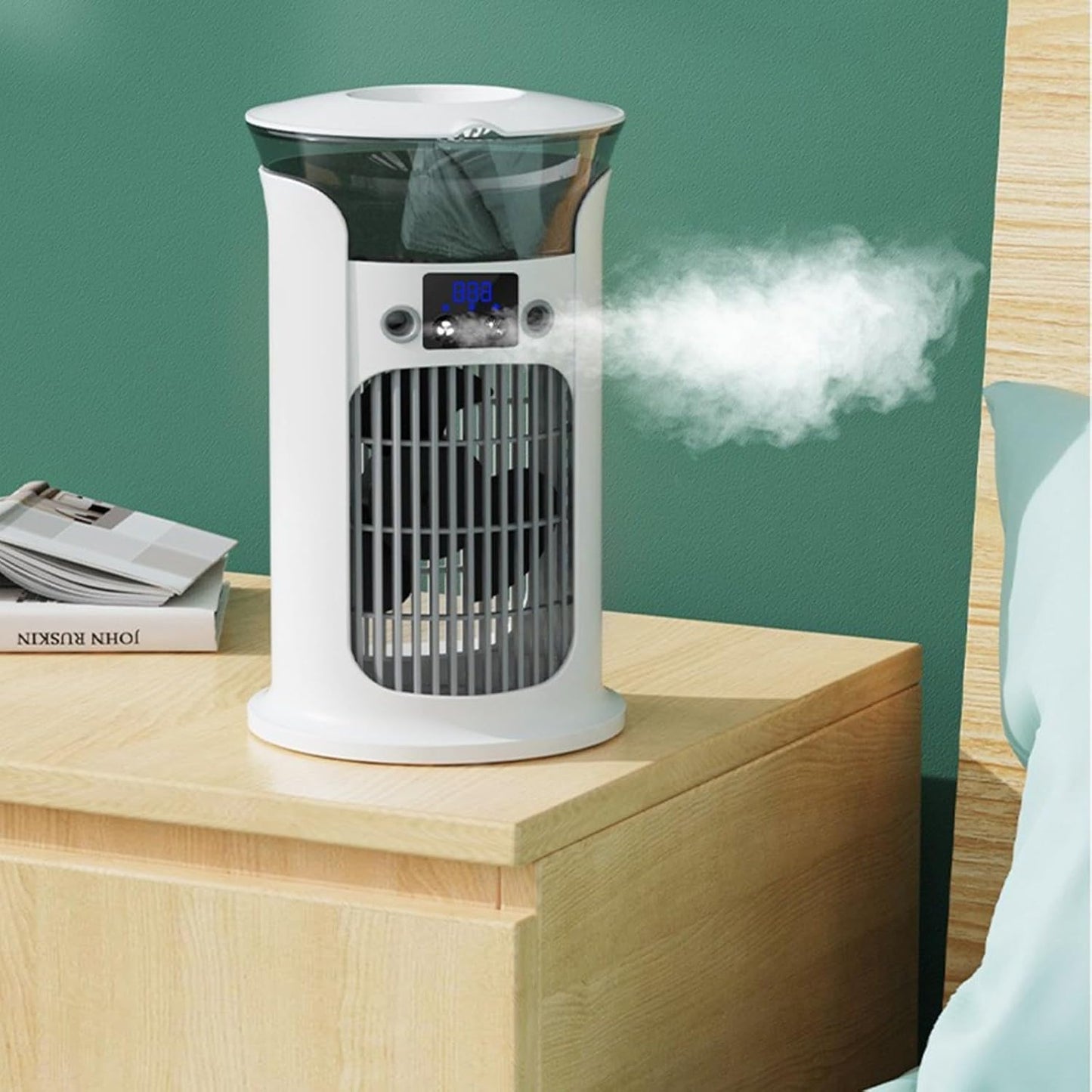  Climatiseur Portable Mobile 3-en-1 Avec Refroidisseur Évaporatif, Brumiseur, Réservoir De 880ml, Silencieux 20dB Pour Chambre Bureau, USB-C (Jaune)