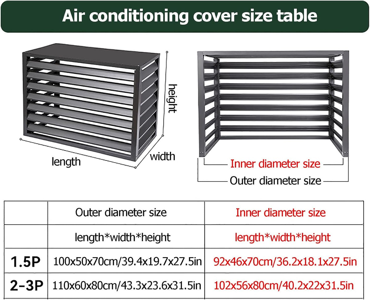 GENERIC Housse De Protection En Aluminium Pour Climatiseur, Climatiseur, Pompe à Chaleur, Unité Extérieure, Poubelle De Jardin, Protection Renforcée Contre Les Intempéries