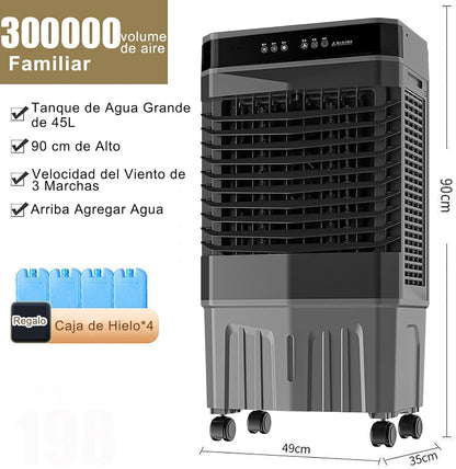 GENERIC Refroidisseur D'air évaporatif Portable, Ventilateur De Bridue 3 En 1 Avec Minuterie Et 3 Vitesses, Grand Réservoir 45L, Oscillant Automatique Pour Le Bureau De Chambre à Coucher Camping Refroidisseme