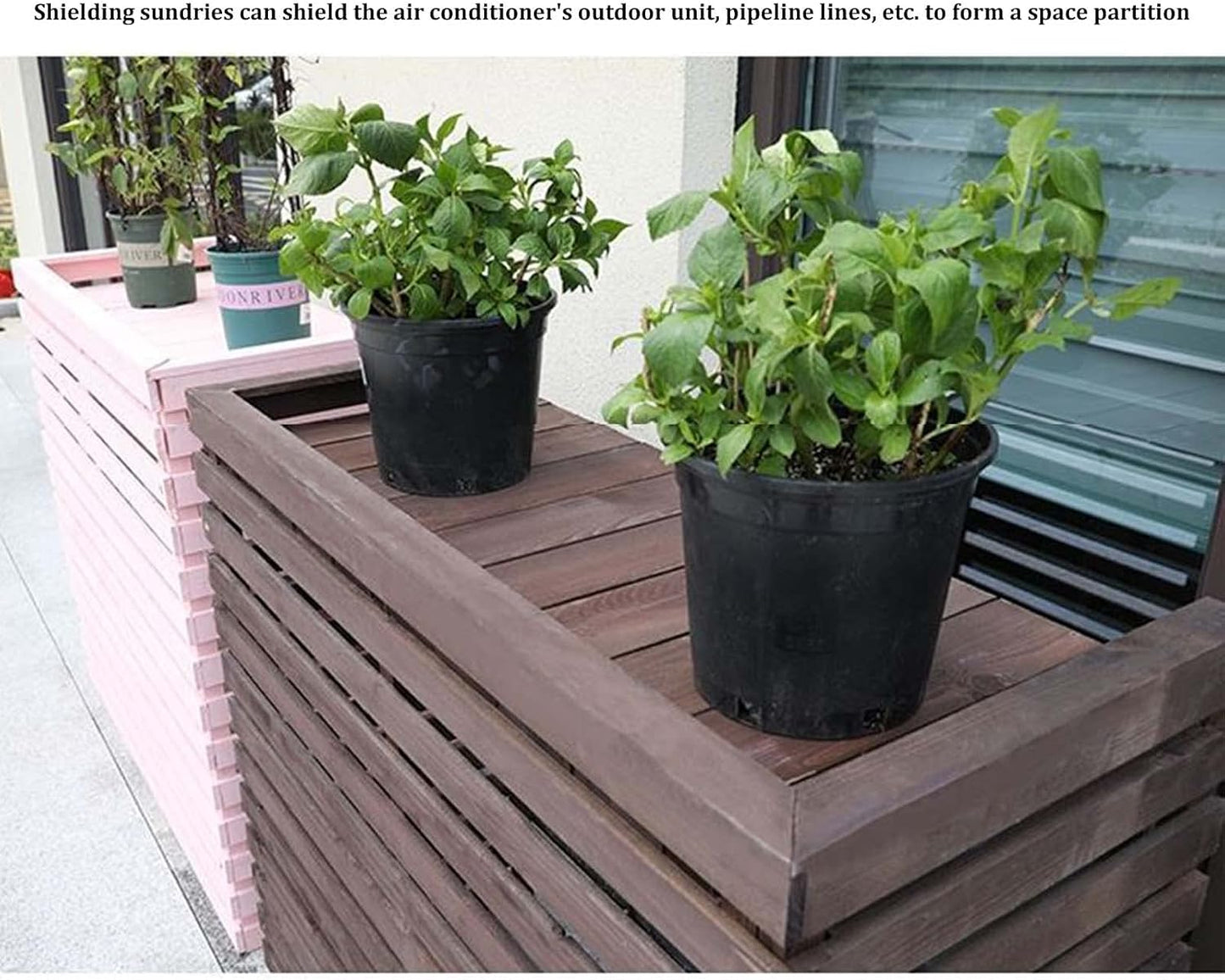 GENERIC Volets En Bois Massif Résistant Aux Intempéries Pour Climatiseur Central Dissimuler élégamment L'unité Extérieure De Qualité Supérieure Pour Améliorer L'espace Extérieur