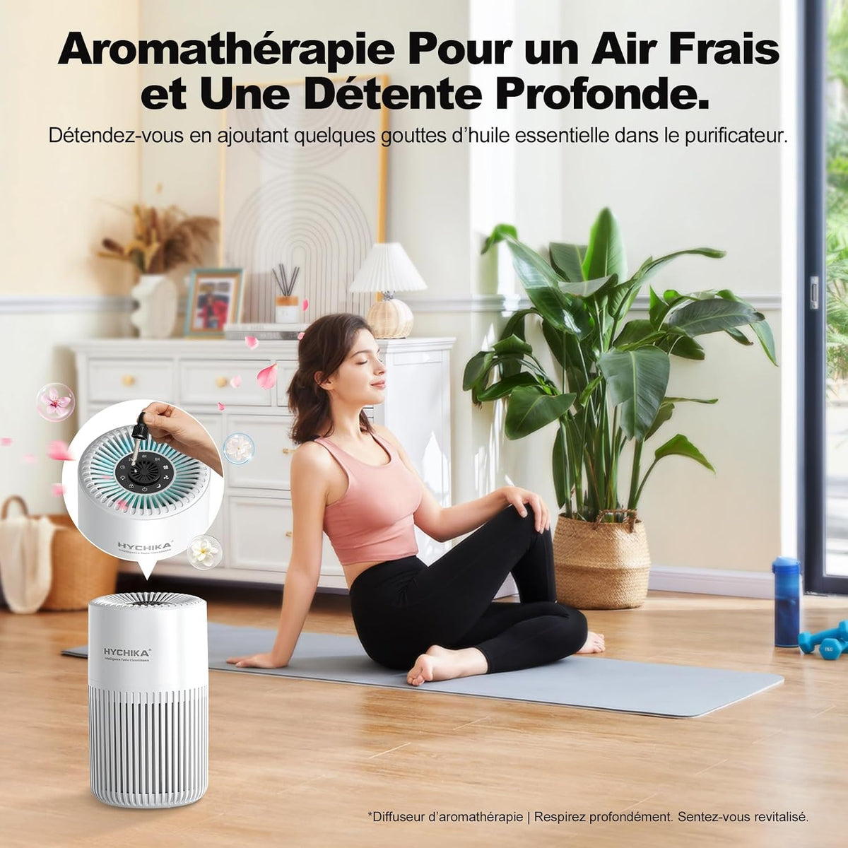  Purificateur D'Air Chambre - Filtration Efficace Contre Allergies Et Odeurs, Silencieux, Avec Éponge D'Aromathérapie, 10W Économie D'Énergie, CADR 95, Air Purifier HEPA Pour Maison Bureau