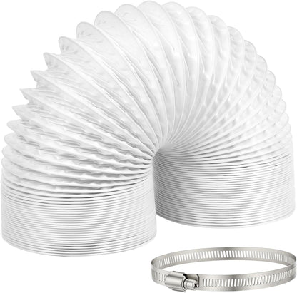  Tube Evacuation Climatiseur Mobile, Tuyau Ventilation En PVC, Ø100 mm, Tuyau D'évacuation D'air Flexible Avec Collier De Serrage Inox, Pour Climatisation Sèche-Linge Extracteur D'Air(3M)
