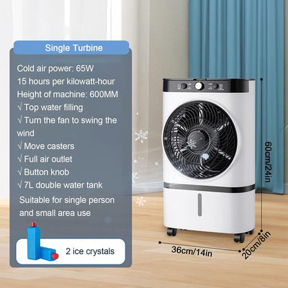  Climatiseur évaporatif Swamp Cooler, Ventilateur Vertical Extérieur Double Couche, 3 Vitesses De Ventilation, Filtre Anti-poussière, Pour Pièce