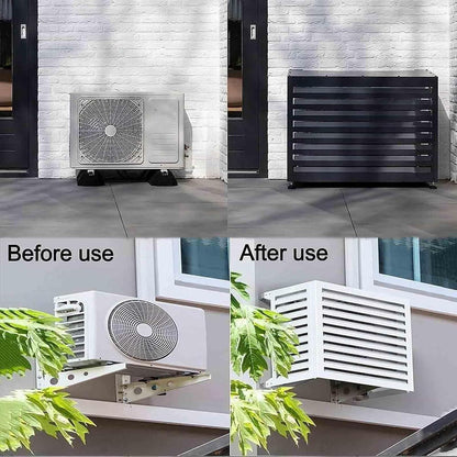  Housse De Climatiseur Extérieur, Abri De Pompe à Chaleur En Aluminium Résistant Aux Intempéries, Décoratif, Housse De Climatisation Réduisant Le Bruit, Protection Extérieure Pour Unités CVC