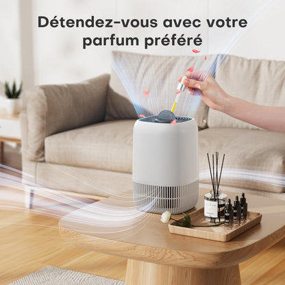  AROEVE Purificateur D'Air Avec Filtre HEPA H13 à 3 Étages, Pour Chambre 20m², Silencieux 22 DB & Économie D'Énergie 5W, Élimine Pollen Fumée Poils D'Animaux, Fonction Aromathérapie