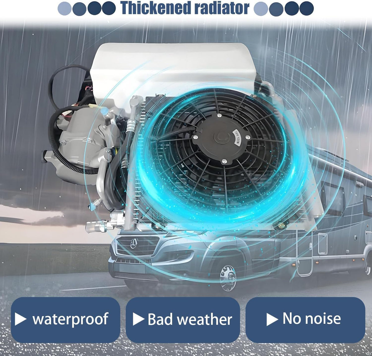  Climatiseur 2200W 12V 24V DC, Unité De Climatisation Ultra Silencieux RV Avec Télécommande, Faible Consommation D'énergie Pour Camion De Camion De Camion, Conception Durable Pour La Vie Mobile