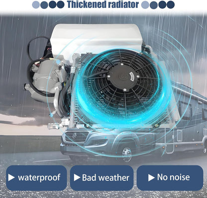  Climatiseur 2200W 12V 24V DC, Unité De Climatisation Ultra Silencieux RV Avec Télécommande, Faible Consommation D'énergie Pour Camion De Camion De Camion, Conception Durable Pour La Vie Mobile