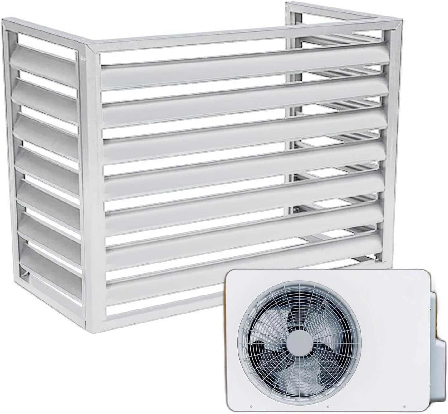  Housse De Protection Pour Climatiseur Extérieur Avec Bordure En Aluminium Pour Pompe à Chaleur L100/W50/H70 (1,5P) Blanc Résistant Aux Intempéries Et Idéal Pour Une Utilisation En Extérieur