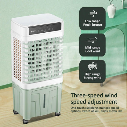  Refroidisseur D'air Par évaporation Avec Réservoir D'eau De 25 L, 4 Blocs Réfrigérants, Minuterie De 12 H, 3 Vitesses, Rafraîchit Jusqu'à 30 M² Pour Une Utilisation Intérieure Et Extérieure.