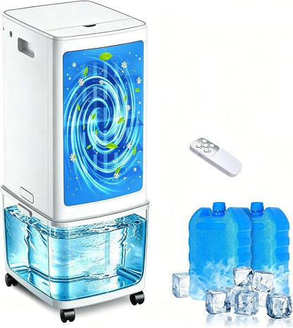  Climatiseur Mobile Sans Évacuation 30LClimatiseur Mobile Silencieux Avec 3 Vitesses 3 Modes 35dB Réservoir D'eau Amovible Télécommande Ventilateur Refroidisseur D'air Climatisation Pour Chambre