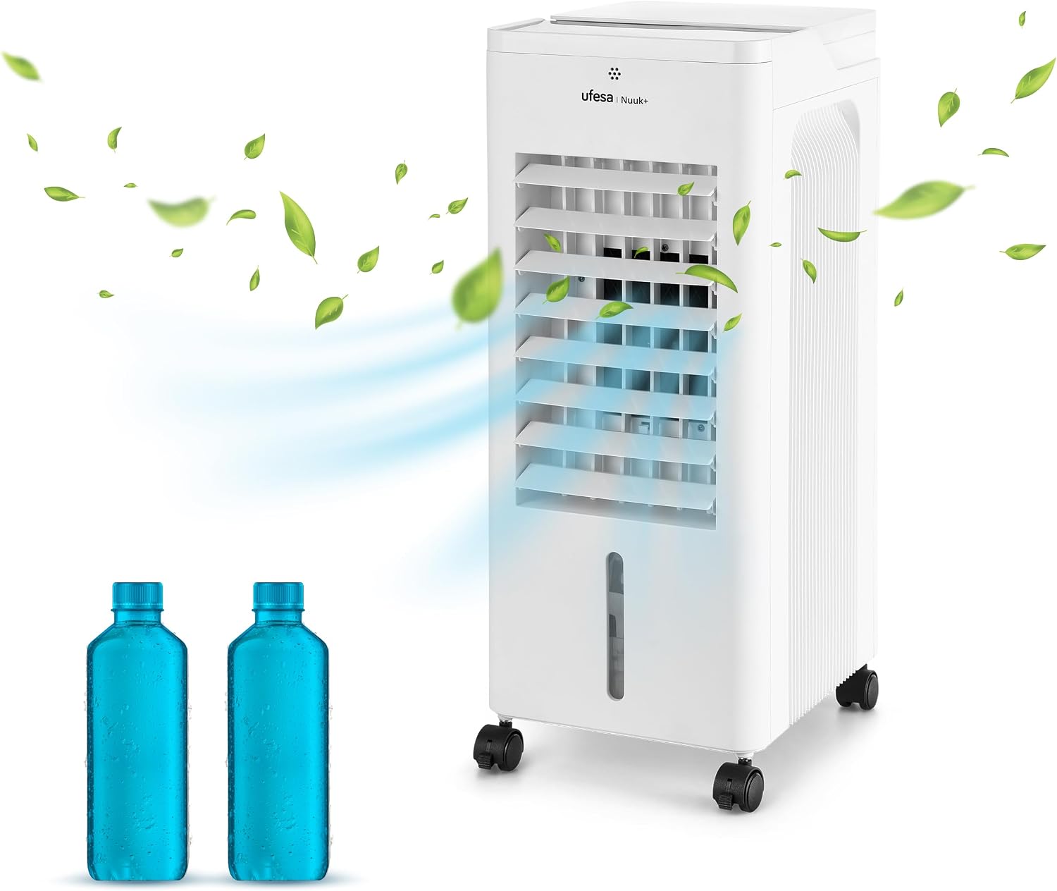  Ufesa Narvik Rafraîchisseur D’Air Évaporatif, 65W, Fonction Air Froid Et Ventilateur, 3 Vitesses, 3 Modes, Panneau Tactile, Réservoir De 5L, Minuteur 12h, Filtre Lavable, Télécommande