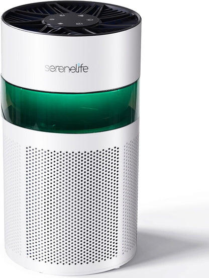  SereneLife Purificateur D’Air HEPA H13 Compact Pour Chambre Et Bureau – Filtration Des Allergènes, Pollen, Poils D’Animaux, Odeurs Et Fumée, Mode Sommeil, Minuterie, Boîte à Arômes