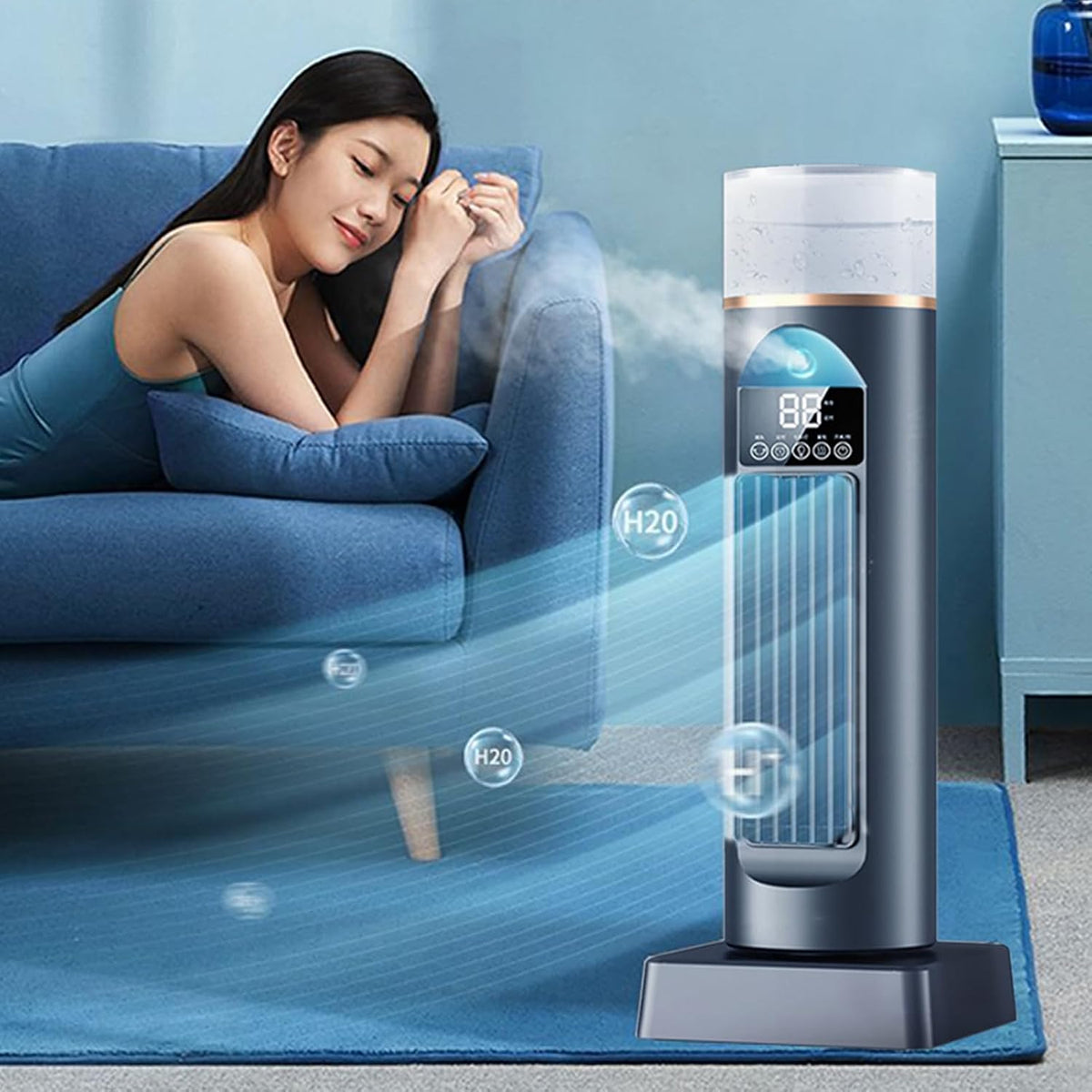 GENERIC Ventilateur AC Portable, Climatiseur Personnel | 6 Vitesses Silencieuses Oscillantes Sans Pales Avec Télécommande Pour Chambre à Coucher, Salon, Bureau, Camping-car