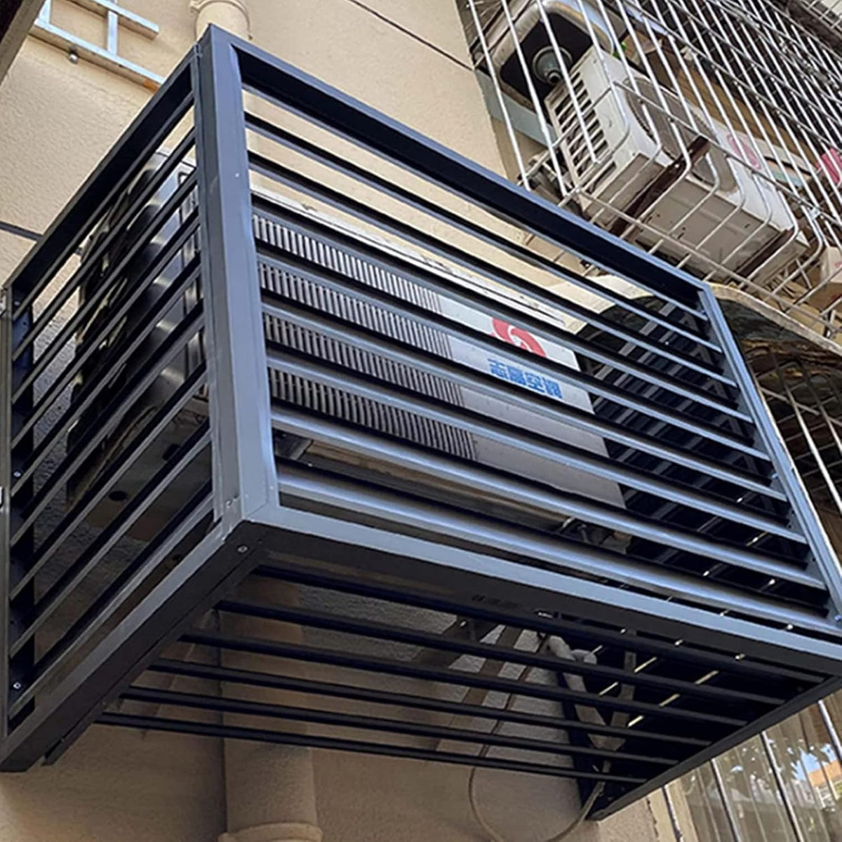 GENERIC Housse De Protection Imperméable Pour Climatiseur D'extérieur Pour Fenêtre AC, Housse De Protection Résistante à La Poussière Avec écran De Clôture En Aluminium Résistant Aux Intempéries Et Protection