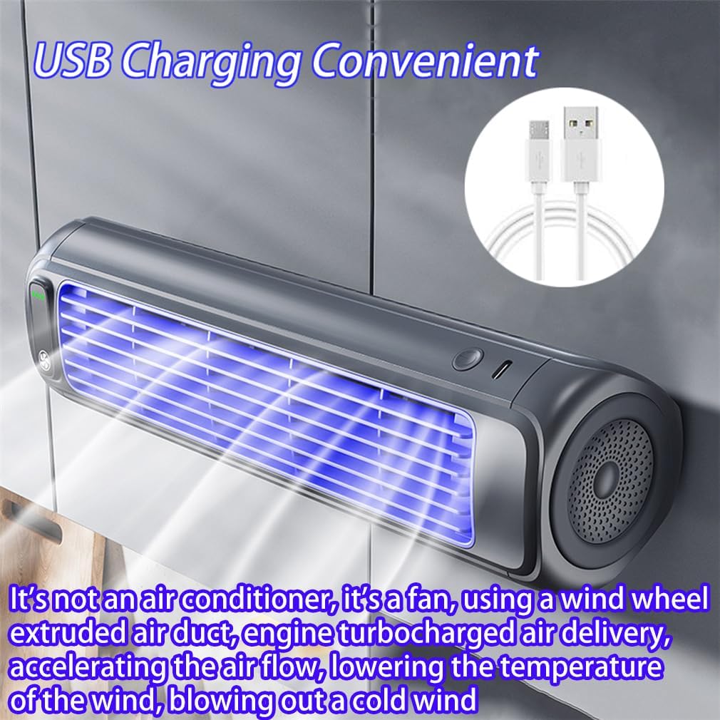  Ventilateur Portable à 3 Vitesses, Ventilateur De Refroidissement Rechargeable Par Usb, Pour La Cuisine, La Chambre à Coucher, Refroidit Instantanément La Pièce(Grey)