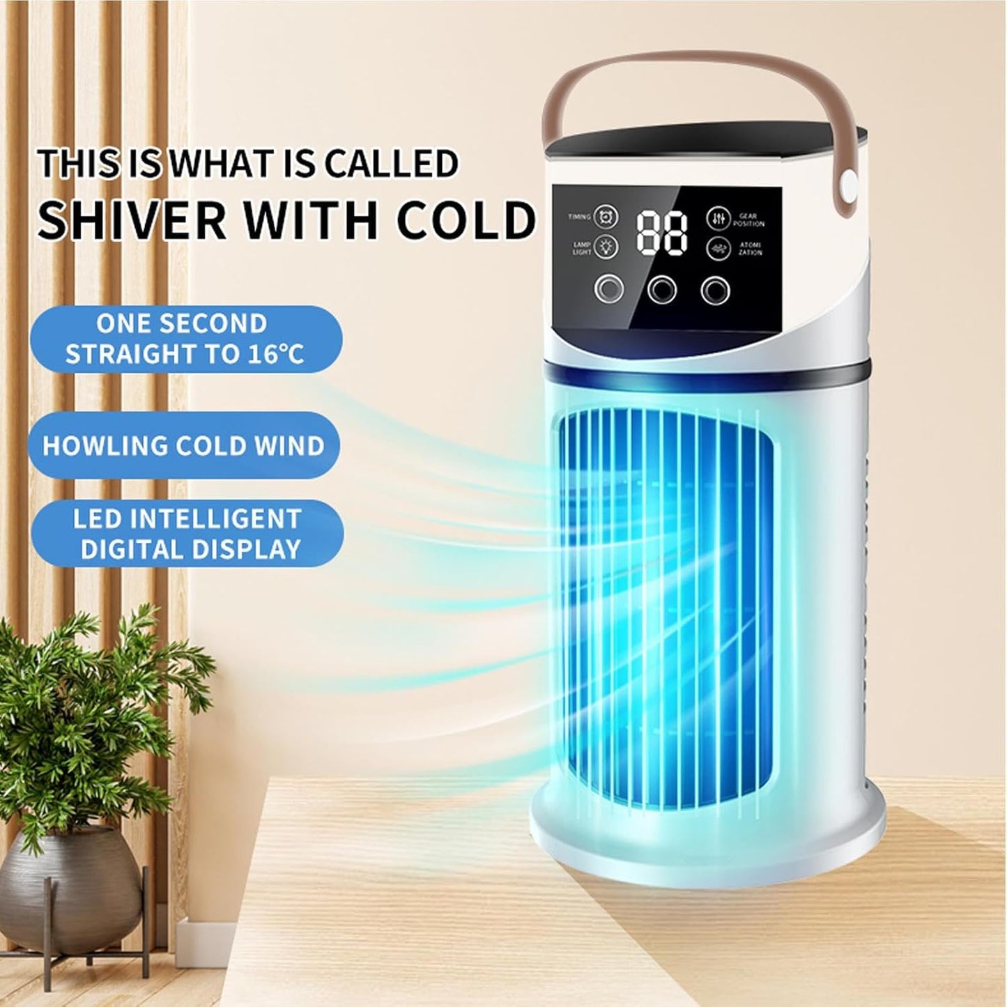 GENERIC Ventilateur AC Portable | Souffleur D'air Par évaporation | Unité AC évaporative Ventilateur Personnel Pour Bureau, Voiture, Chambre à Coucher, Bureau, Camping, Tente, Dortoir