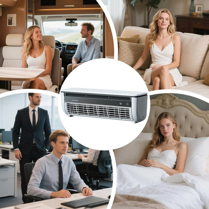  Ventilateur Rafraîchisseur D'Air Pour Pièce | Ventilateur Rafraîchisseur D'Air | Appareil De Ventilation Trois Vitesses Avec Chargeur Sans Fil Pour Maison Chambre Camping Car Salle De Bain