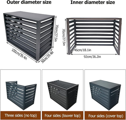 GENERIC Housse De Climatiseur En Aluminium Toutes Saisons – Protection Extérieure Pour Unités Centrales De Climatisation Et Boîtiers à Ordures – Design à Persiennes Autonomes – Bouclier Résistant Aux