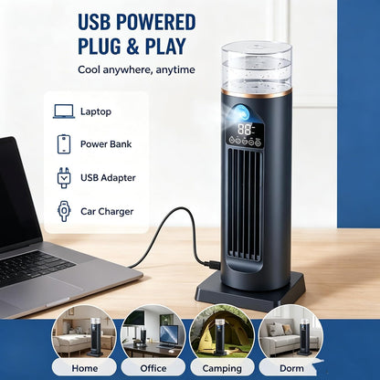  Ventilateur De Climatisation Portable Pour Chambre à Coucher, Vitesses Réglables, Climatisation De L'espace Personnel D'été Avec Minuterie Et Télécommande, Pour La Maison, Le Bureau, Le Camping, Le